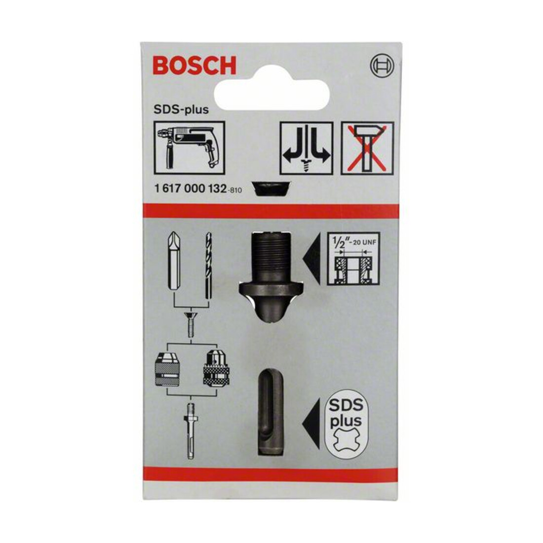 Bosch Attacco SDS plus per mandrino da trapano 1/2"-20 UNF