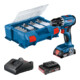 Bosch Avvitatore a batteria GSR 18V-45, 2 batterie GBA 18V 2.0Ah, carica e L-CASE-1