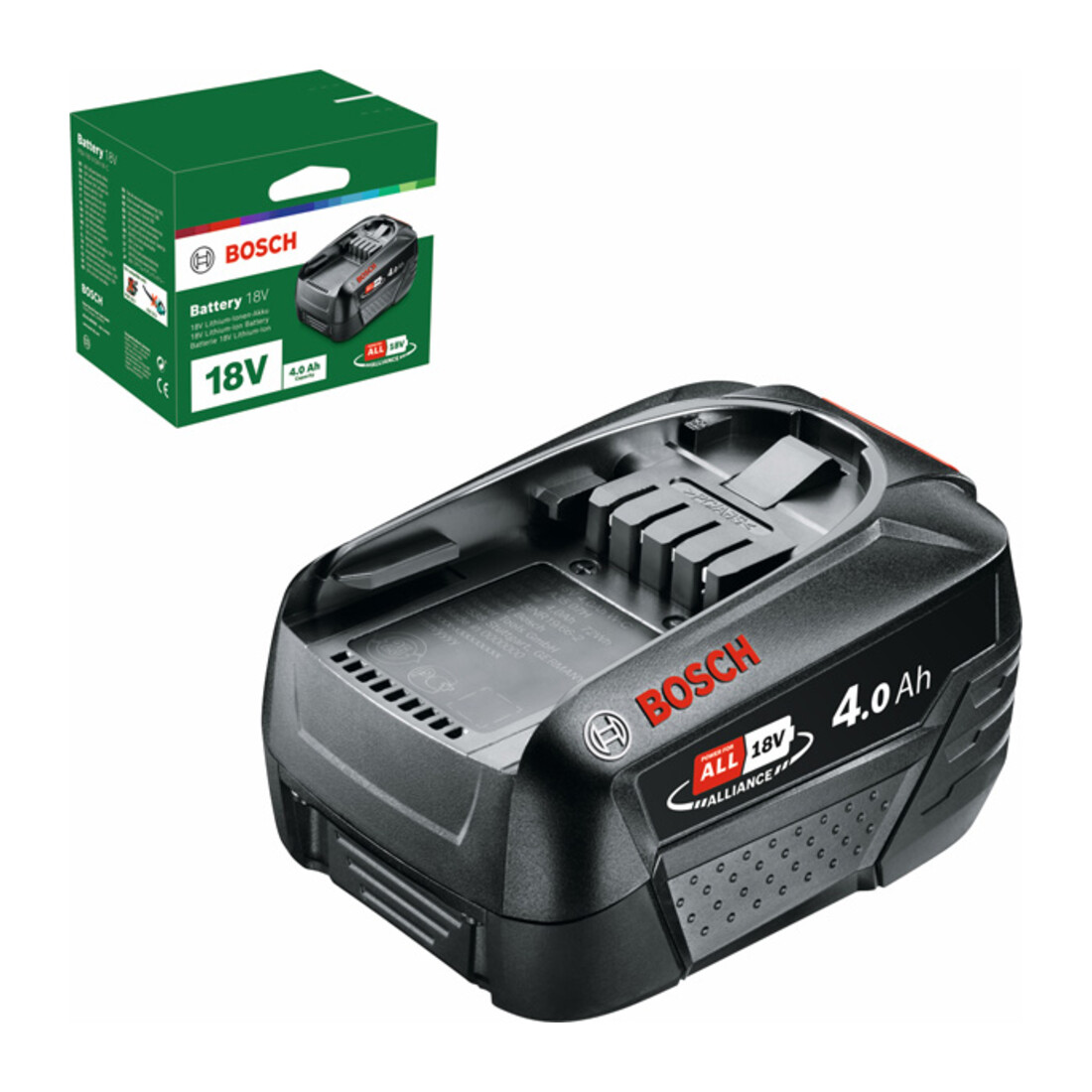 Bosch Batteria 18 Volt Li-Ion PBA 18 Volt, 4,0Ah W-C