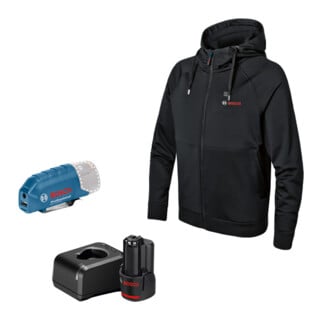 Bosch Beheizbare Kleidung GHH 12+18V XA: Akkuadapter, Ladegerät, 1x Akku