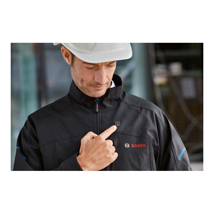 Bosch Beheizbare Kleidung GHJ 12+18V XA: Akkuadapter, Ladegerät, 1x Akku, Gr. S