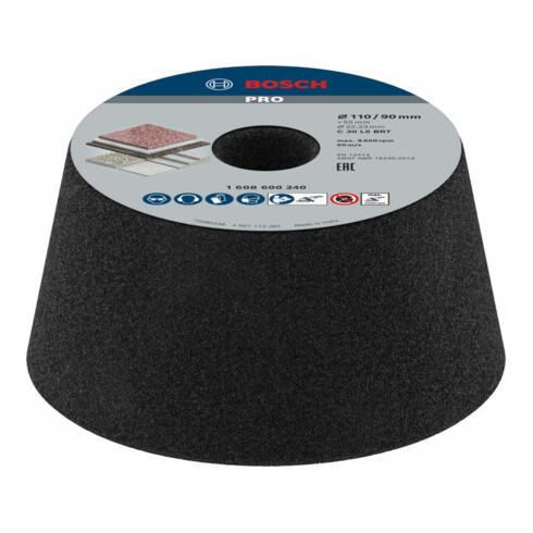 Bosch komschijf voor nat- en haakse slijpmachines conisch-steen/beton