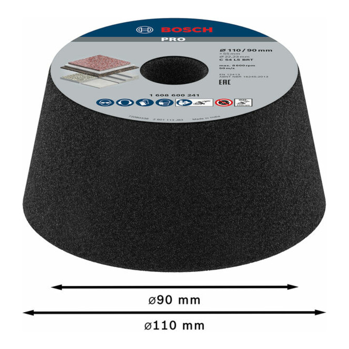 Bosch bekerslijpschijf conisch-steen/beton 90 mm 110 mm 55 mm 60