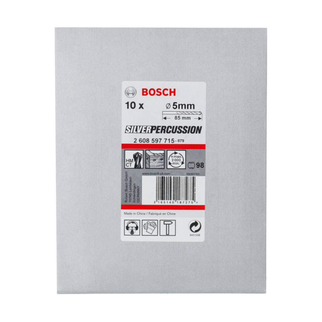 Bosch Betonbohrer CYL-3 Silver Percussion 5 x 50 x 85 mm Durchmesser 4,5 mm