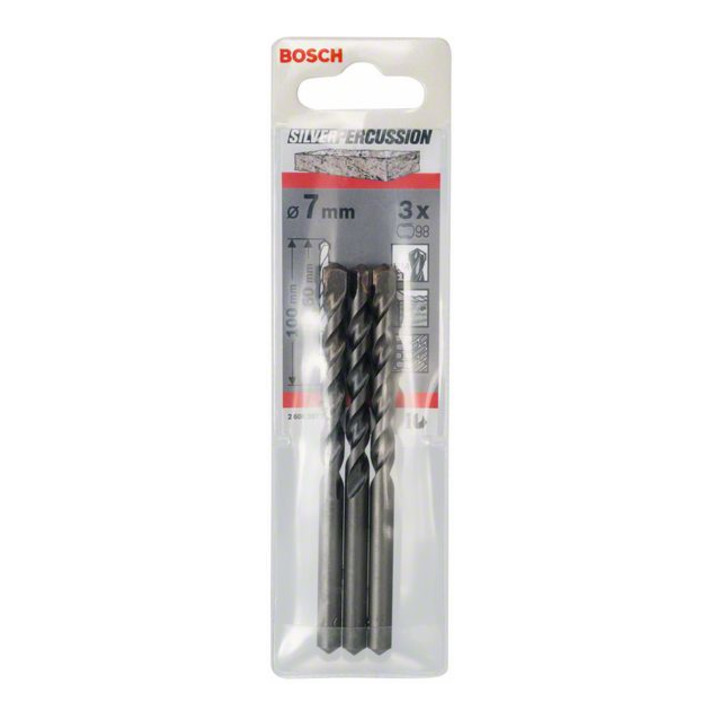 Bosch Betonbohrer CYL-3, Silver Percussion, 7 x 60 x 100 mm, d 6,5 mm