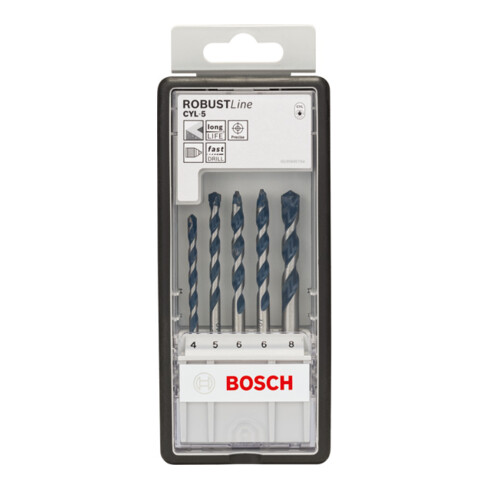 Bosch Betonbohrer-Robust-Line-Set CYL-5 Blue Granite 5-teilig 4 - 8 mm