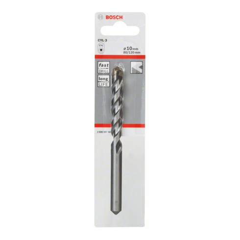 Bosch betonboor CYL-3 Silver Percussion 10 x 80 x 120 mm diameter 9 mm