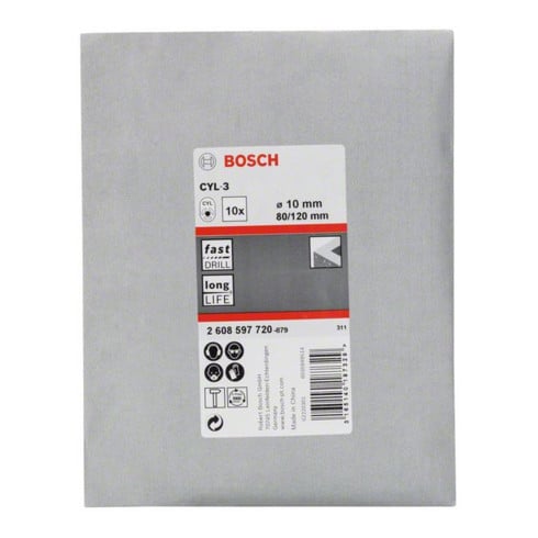 Bosch betonboor CYL-3 Silver Percussion 10 x 80 x 120 mm diameter 9 mm