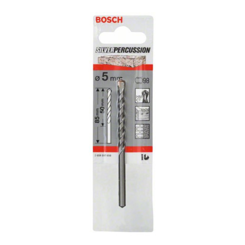 Bosch betonboor CYL-3 Silver Percussion 5 x 50 x 85 mm diameter 4,5 mm