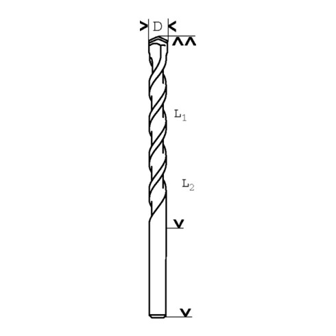 Bosch betonboor CYL-3 Silver Percussion 4 x 40 x 75 mm diameter 3,3 mm