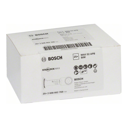 Bosch BIM invalcirkelzaagblad MAII 52 APB, Wood and Metal, 52 x 70 mm