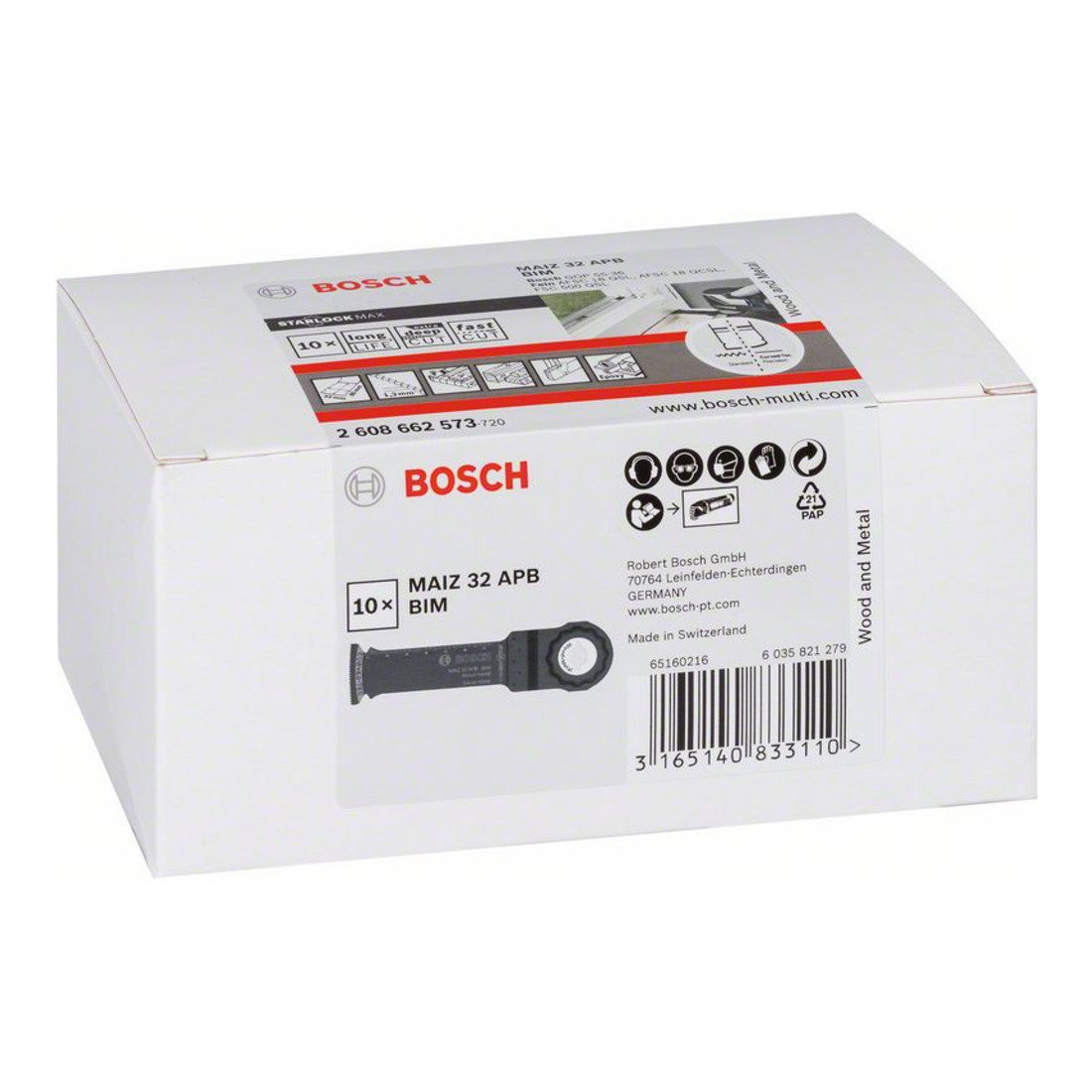 Bosch BIM Tauchsägeblatt MAIZ 32 APB Wood and Metal 80 x 32 mm
