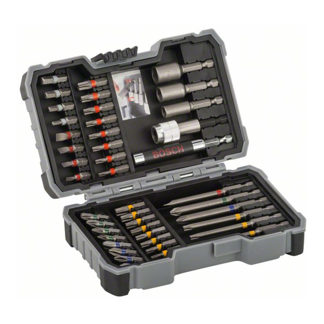 Bosch bit- en dopset, 43 stuks, 25 mm tot 75 mm