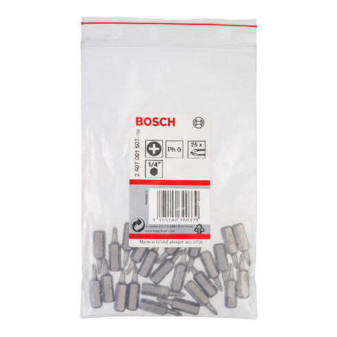 Bosch Bit per cacciavite extra duro, PH 0, 25mm