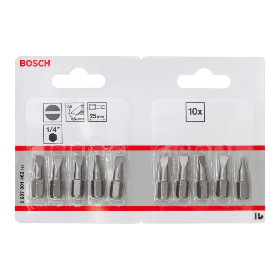 Bosch Bit per cacciavite extra duro, S 0,8x5,5, 25mm