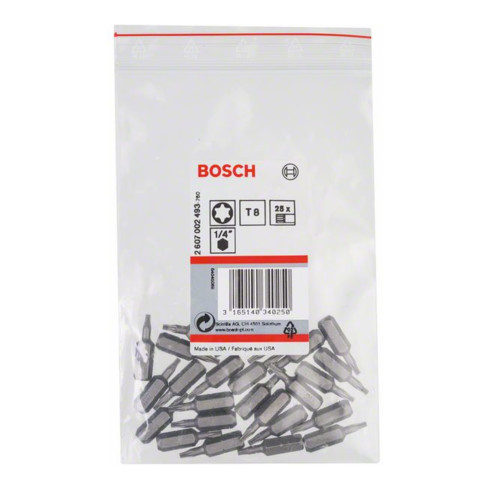 Bosch Bit per cacciavite extra duro, T8, 25mm