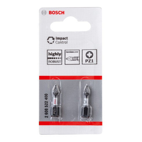 Bosch Bit per cacciavite Impact Control, 25 mm, 2xPZ1. Per cacciavite