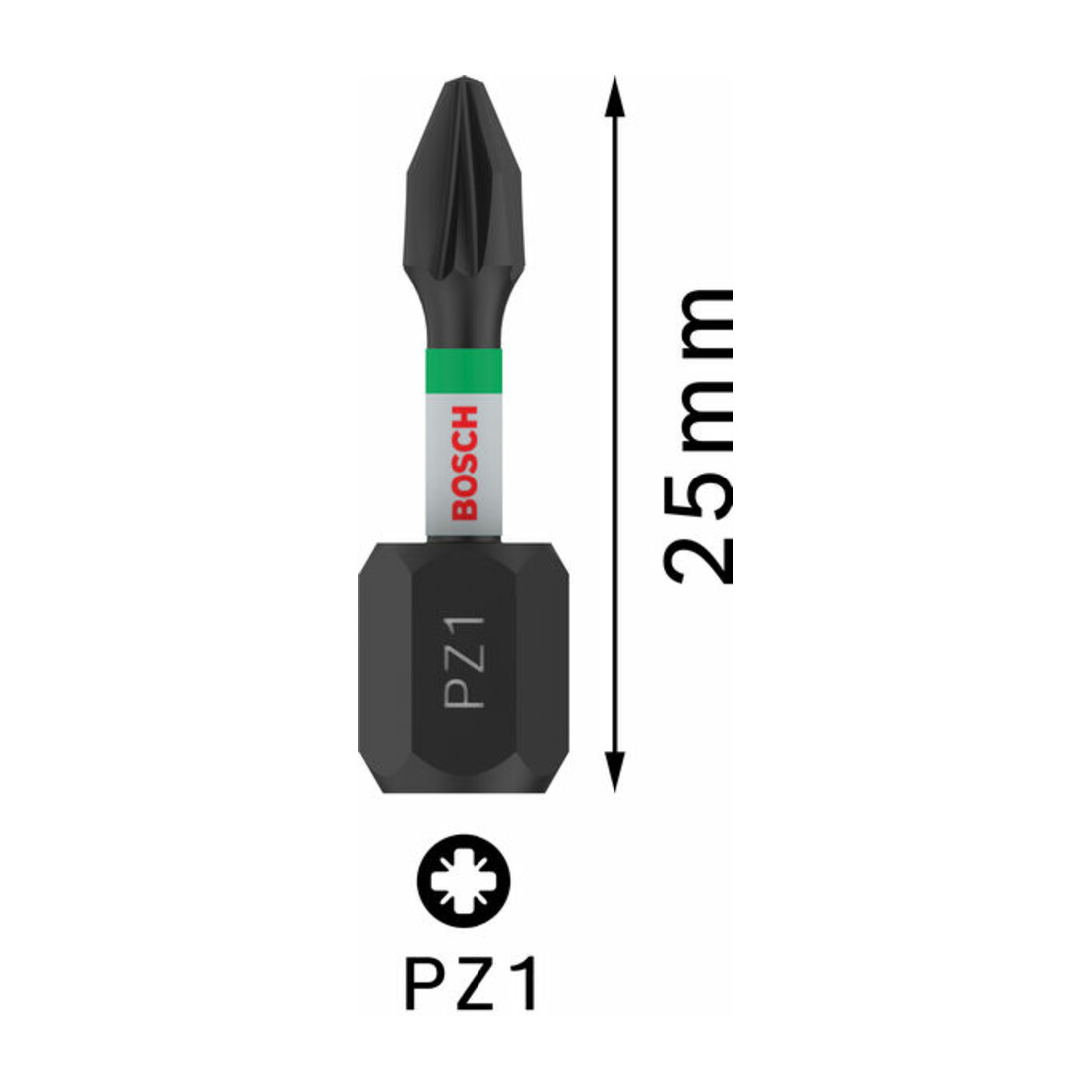 Bosch Bit per cacciavite Impact Control, 25 mm, 2xPZ1. Per cacciavite
