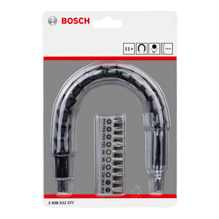 Bosch Bit Set 11-teilig mit flexibler Verlängerung aus Kunststoff 300 mm