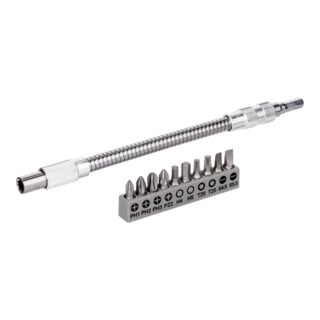 Bosch Bit Set 11-teilig mit flexibler Verlängerung aus Metall 200 mm
