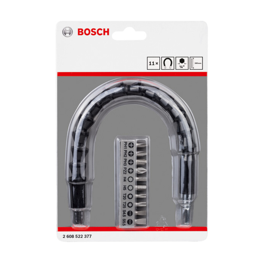 Bosch bitset 11-delig met flexibel kunststof verlengstuk 300 mm