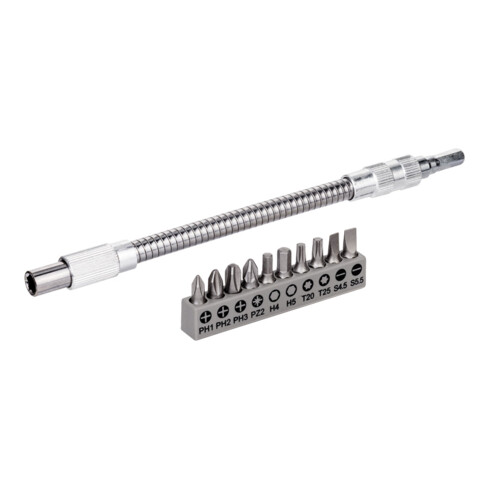 Bosch bitset 11-delig met flexibel metalen verlengstuk 200 mm