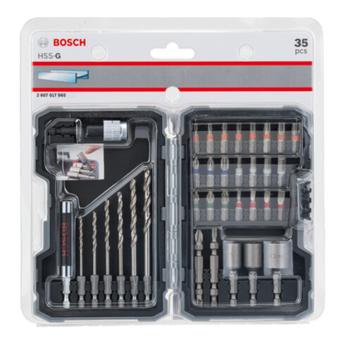 Bosch Bitset mit Metallbohrern und Extra Hard-Schrauberbits, 35-teilig