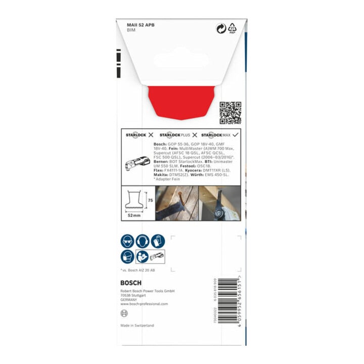 Bosch Blatt für Multifunktionswerkzeuge PRO MAII 52 APB 52 x 75 mm