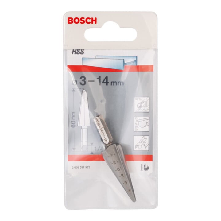Bosch Blechschälbohrer HSS Sechskantschaft 3 - 14 mm 60 mm 1/4"