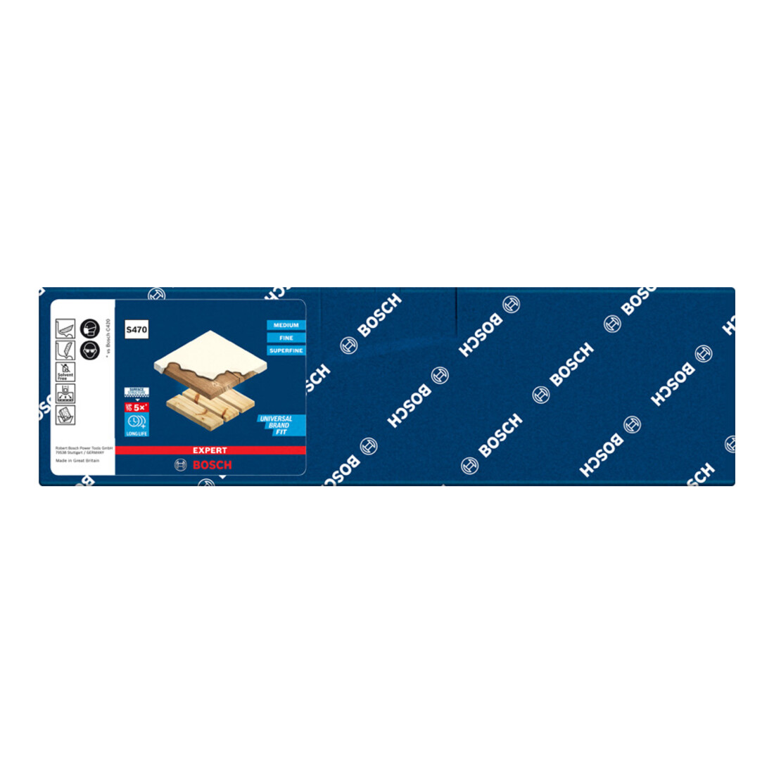 Bosch Blocco combinato EXPERT S470 69x97x26mm, fine per la levigatura a mano