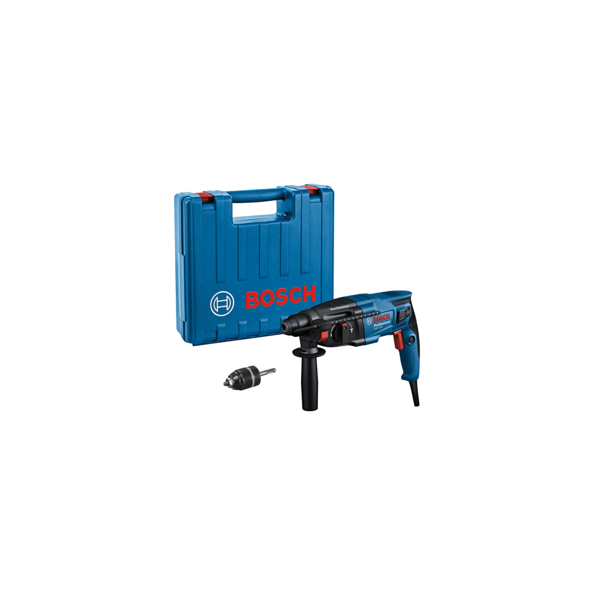 BOSCH Bohrhammer mit SDS plus GBH 2-21: Schnellspannbohrfutter SDS plus-Adapter