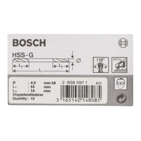 Bosch boormachine met dubbele kop HSS-G 4 x 14 x 55 mm