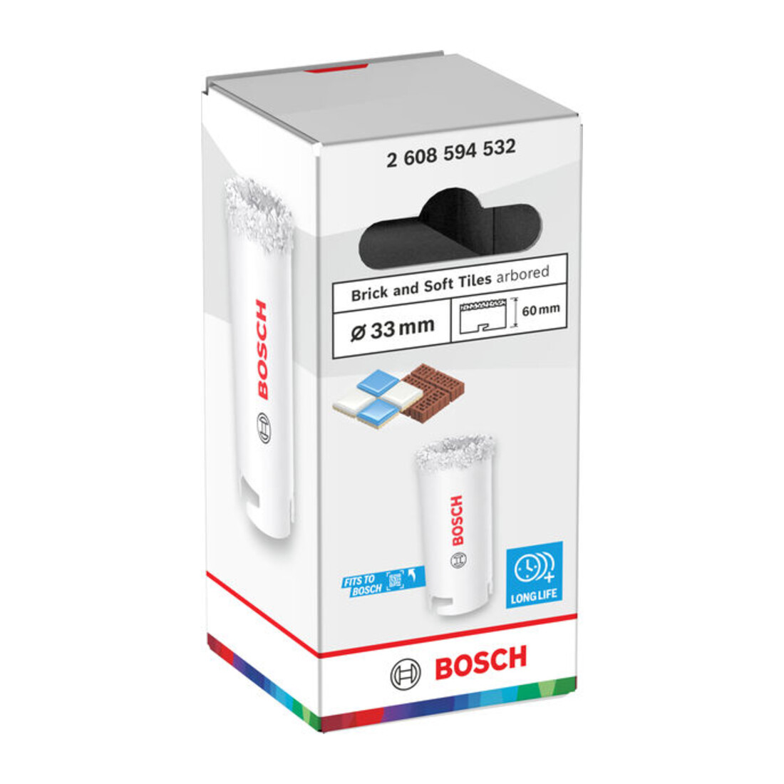 Bosch Boorzaag voor baksteen en zachte tegels met opzethouder, 33 x 60 mm