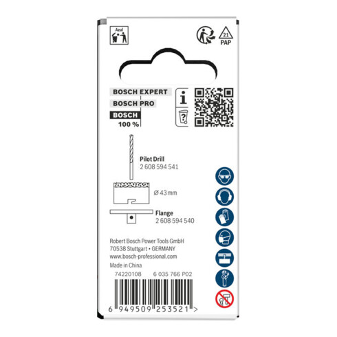 Bosch Boorzaag voor baksteen en zachte tegels met opzethouder, 43 x 60 mm