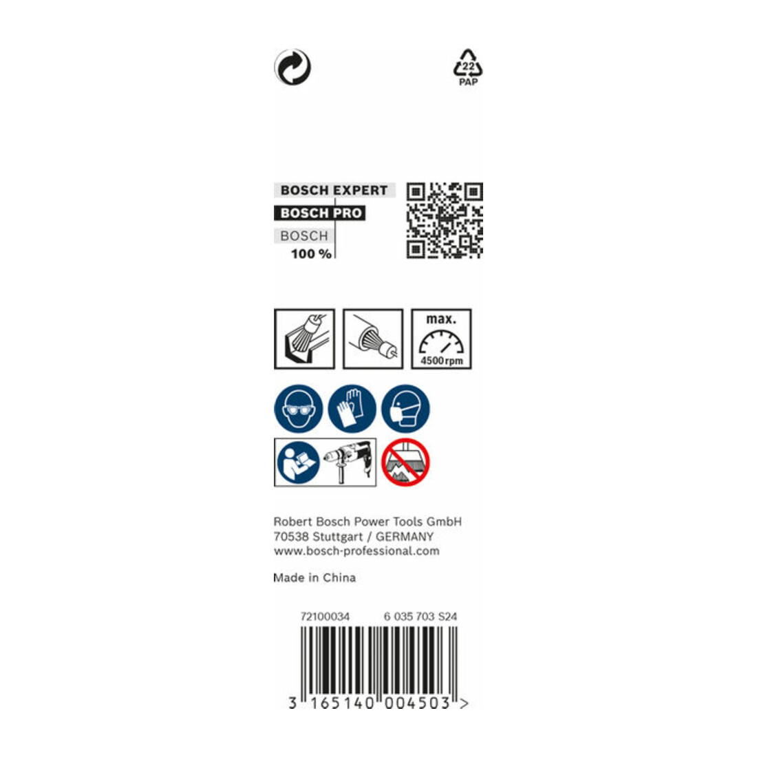 Bosch borstel golvend 0,3 mm 25 mm 4500 tpm