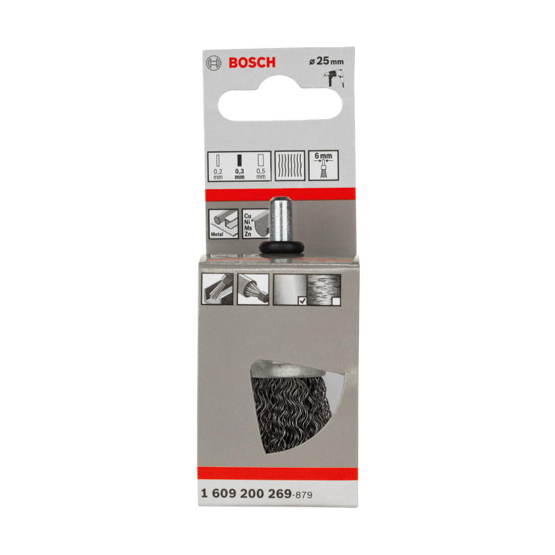 Bosch borstel golvend 0,3 mm 25 mm 4500 tpm