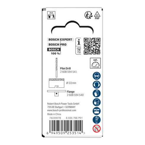 Bosch Brick and Soft Tile Lochsäge mit Aufsteckhalter, 33 x 60 mm