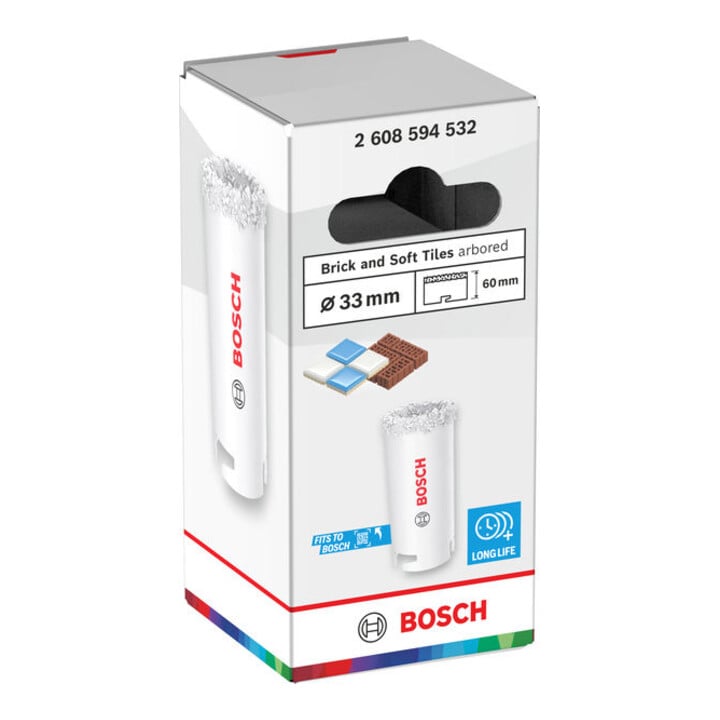 Bosch Brick and Soft Tile Lochsäge mit Aufsteckhalter, 33 x 60 mm