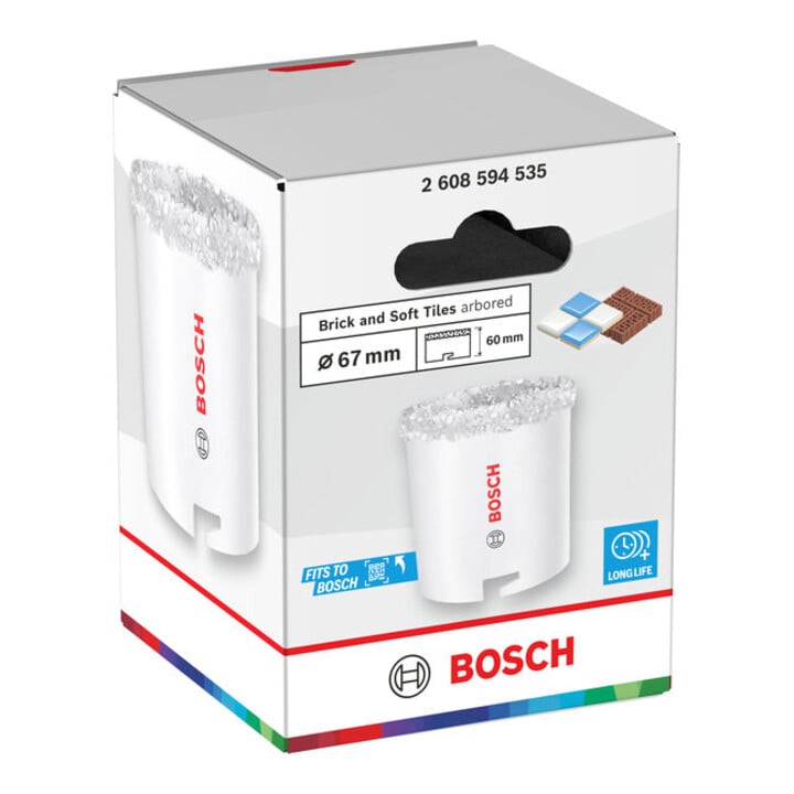 Bosch Brick and Soft Tile Lochsäge mit Aufsteckhalter, 67 x 60 mm