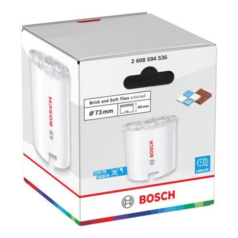 Bosch Brick and Soft Tile Lochsäge mit Aufsteckhalter, 73 x 60 mm