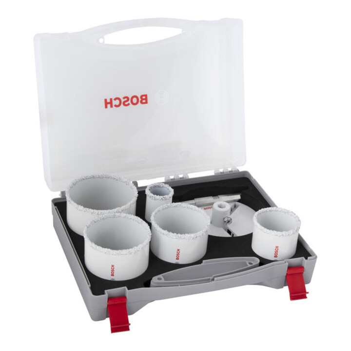 Bosch Brick and Soft Tile Lochsägen-Set mit Aufsteckhalter, 33; 53; 67; 73; 83 x 60 mm
