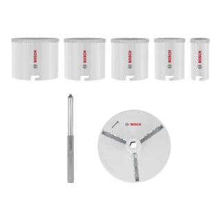 Bosch Brick- en zachte tegel gatenzaagset met opzethouder, 33; 53; 67; 73; 83 x 60 mm