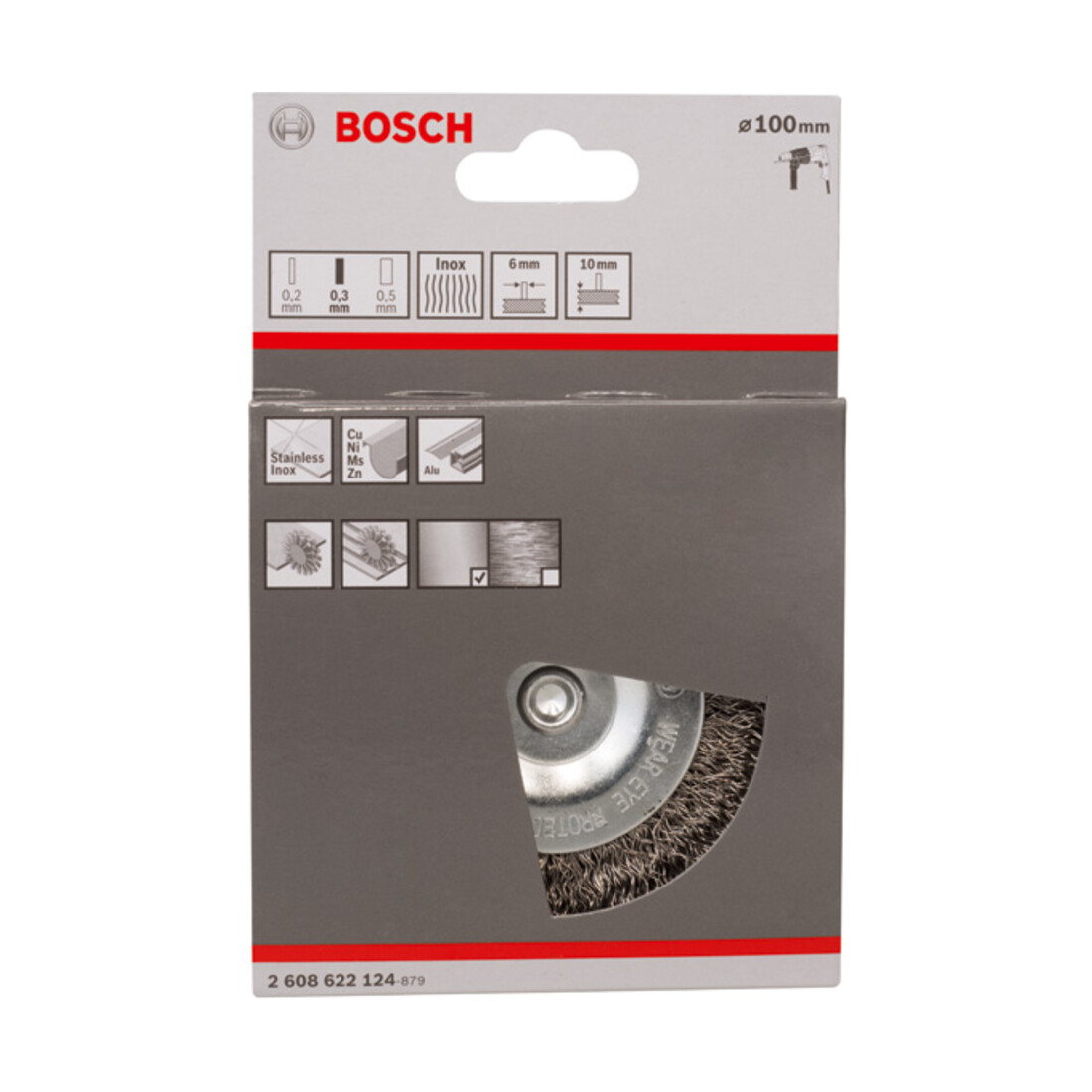 Bosch Brosse disque ondulée inox 100 mm 0,3 mm 10 mm 4500 tr/min