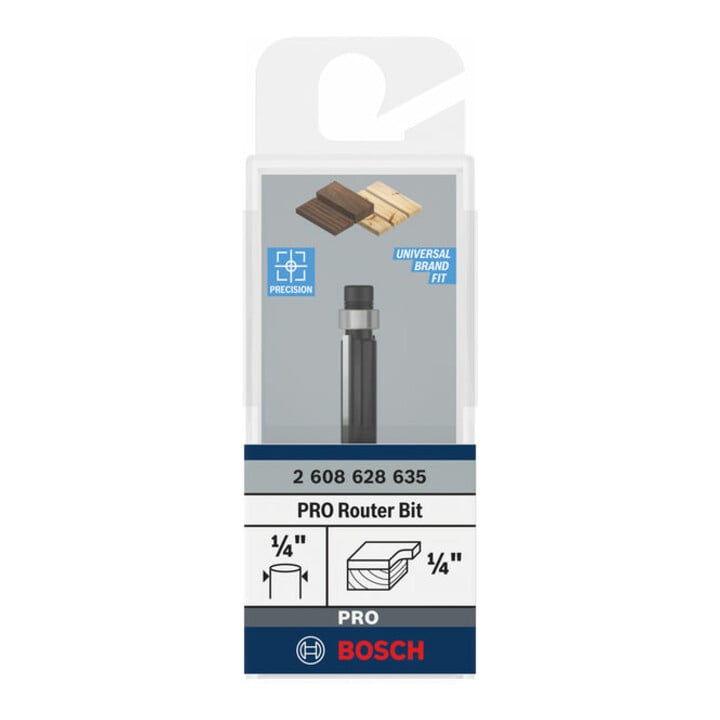 Bosch Bündigfräser 1/4", D1 6,35 mm, L 12,7 mm, G 54 mm