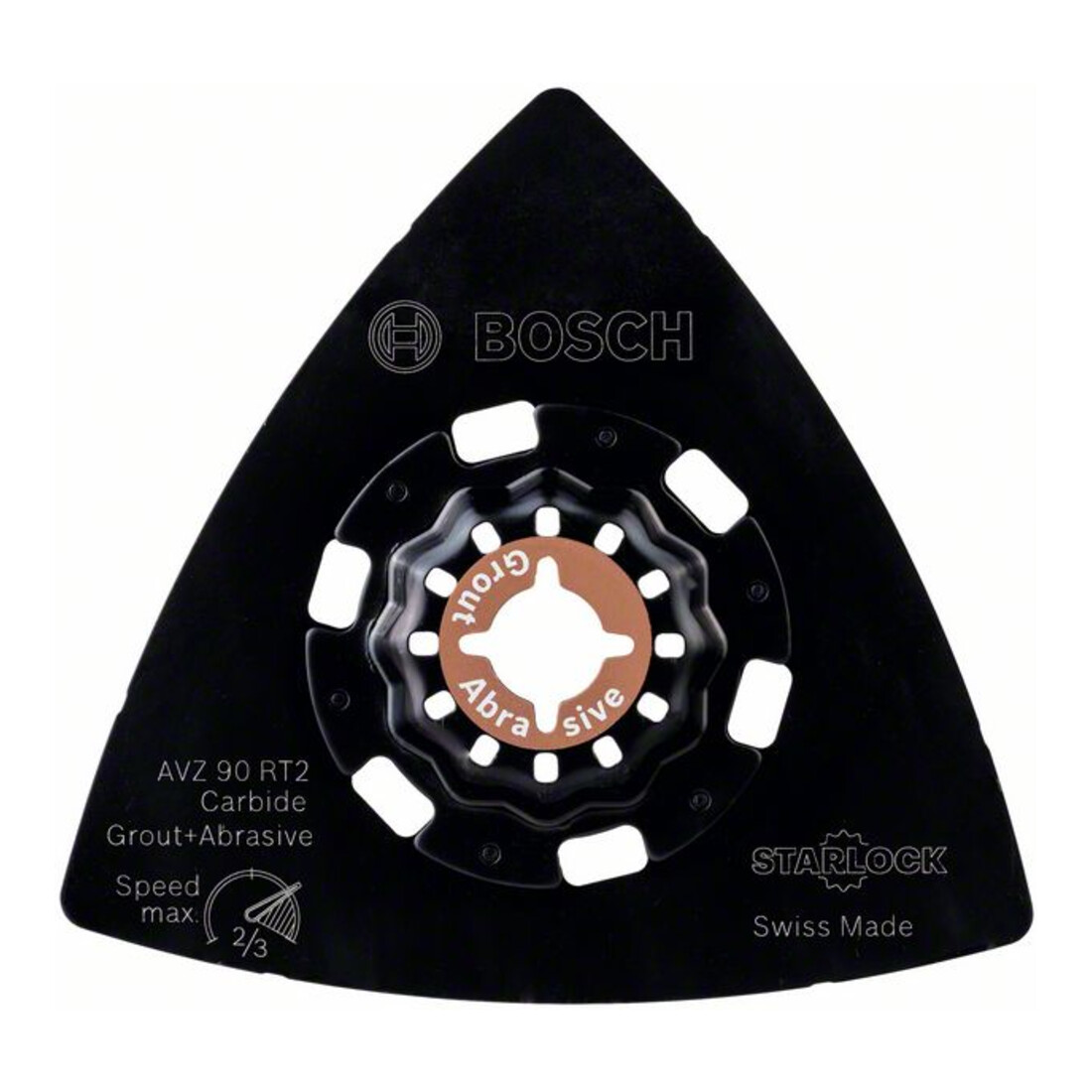 Bosch Carbide-RIFF Schleifplatte AVZ 90 RT2, 90 mm, Carbide Sanding, Grit 2