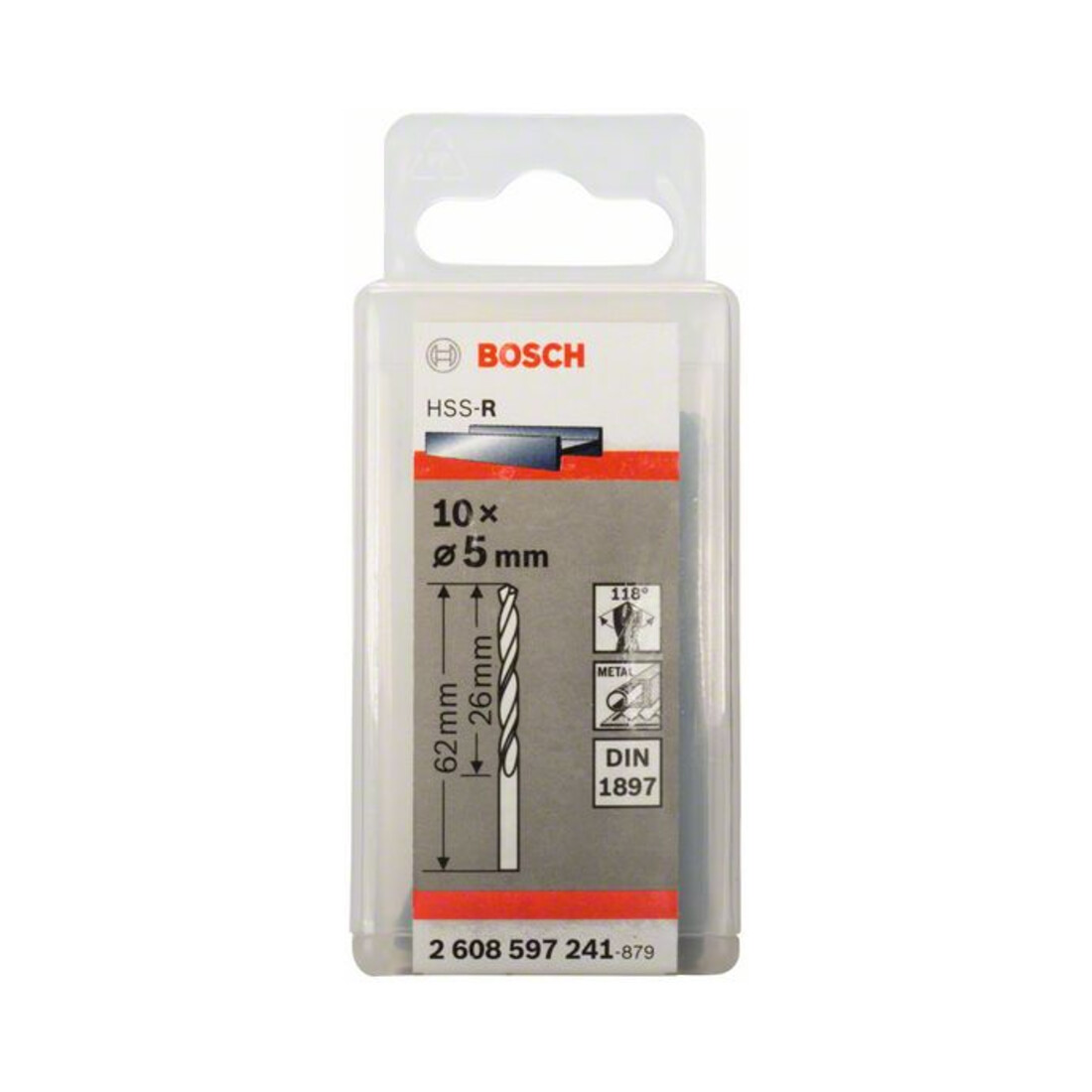 Bosch carrosserieboor HSS-R DIN 1897 5 x 26 x 62 mm