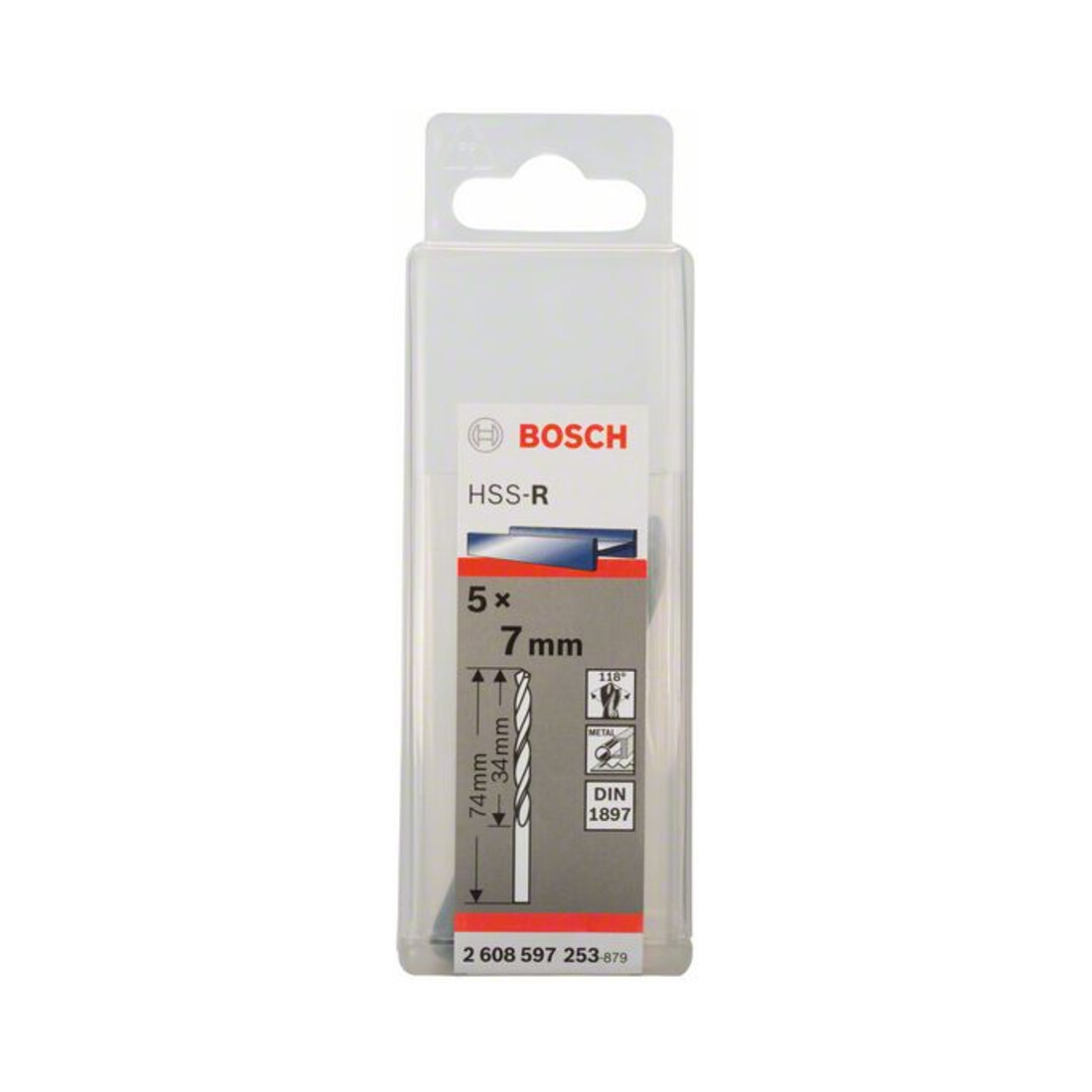 Bosch carrosserieboor HSS-R DIN 1897 7 x 34 x 74 mm
