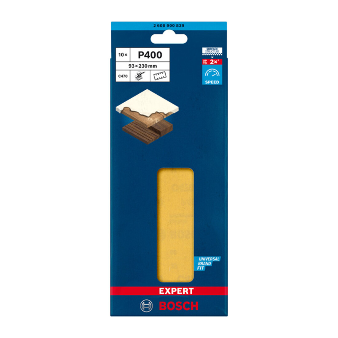 Bosch Carta abrasiva EXPERT C470 per levigatrice orbitale, con 8 fori
