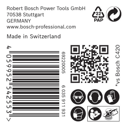 Bosch Carta abrasiva Expert C470 per levigatrice rotorbitale, 150mm, 6 fori, G 40
