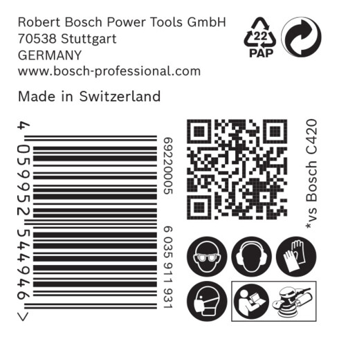 Bosch Carta abrasiva EXPERT C470 senza fori